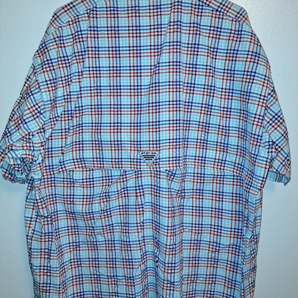 Columbia Men's PFG Super Bahama Plaid,Short Sleeve, Breathable, UV Protection,XL - Picture 4 of 12